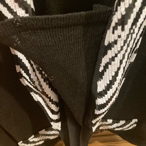 Vintage Jennifer Roberts Knit Black Sequin Jacket - Picture 5 of 11